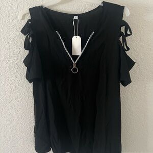 Black Zipper Women's coverup